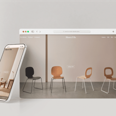 Ejemplo de sitio web personalizado en escritorio y móvil, diseñado por Soulvi
