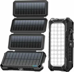 BLAVOR Solar Powerbank 20.000mAh Portátil Solar Cargador con 4 Paneles solares
