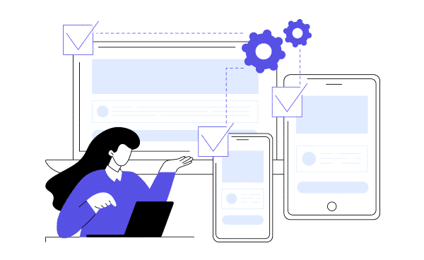 Una diseñadora creando diferentes aplicaciones con Inteligencia Artificial