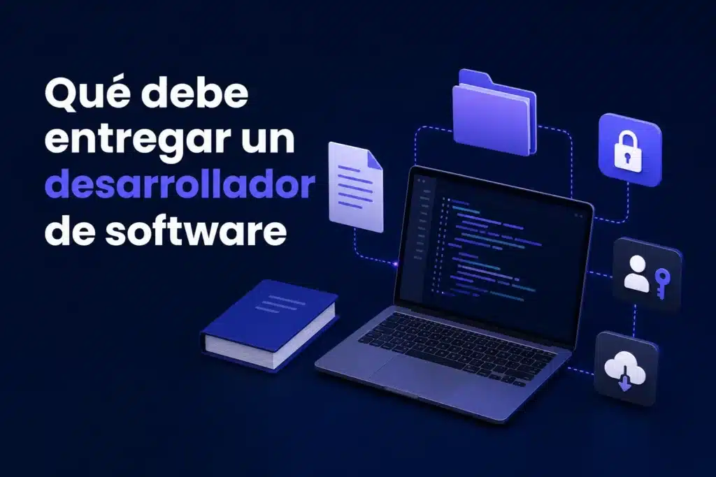 Escena editorial sobre Entrega de un programa personalizado: documentación, código y accesos que debe recibir la empresa