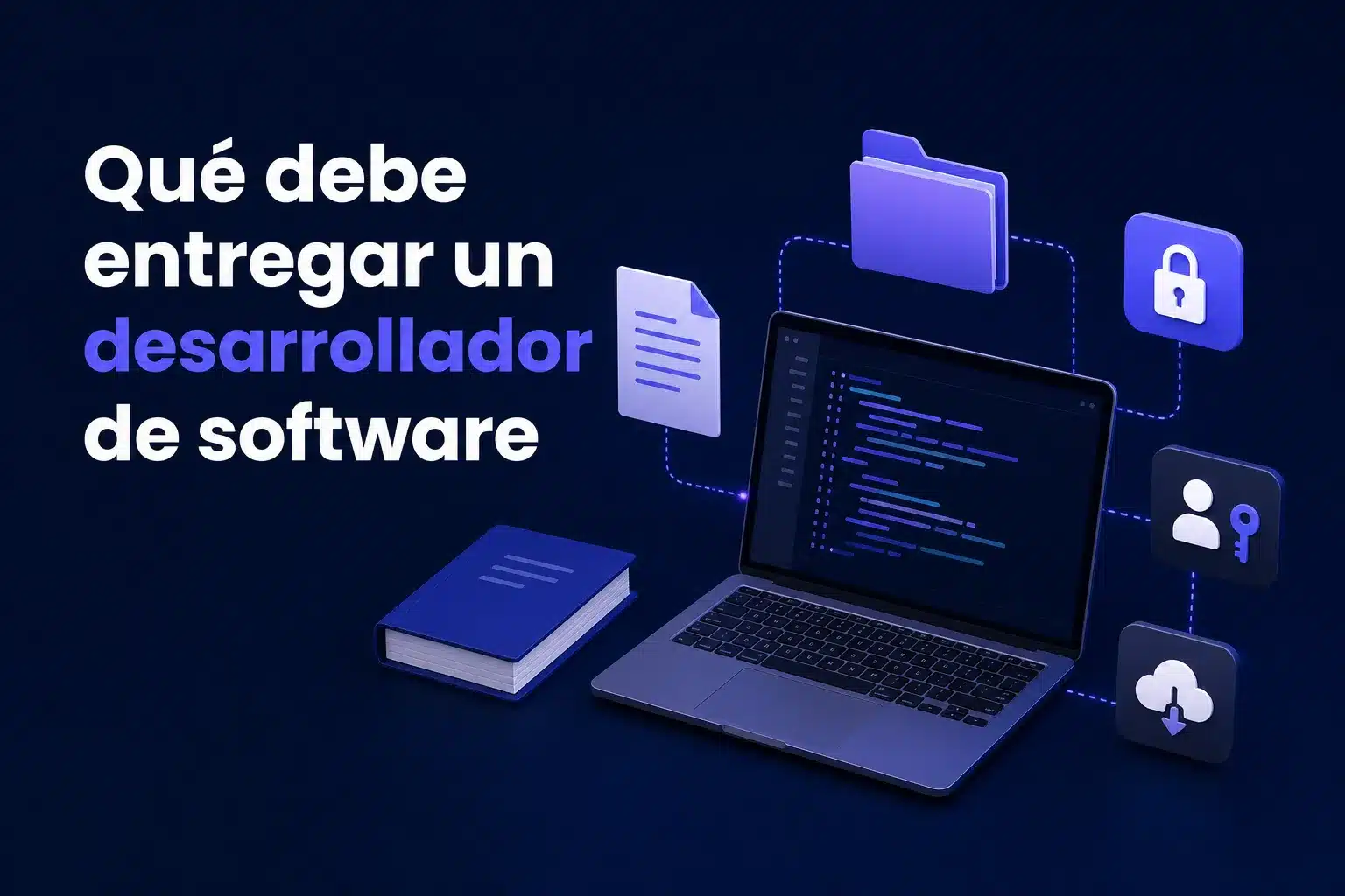 Escena editorial sobre Entrega de un programa personalizado: documentación, código y accesos que debe recibir la empresa