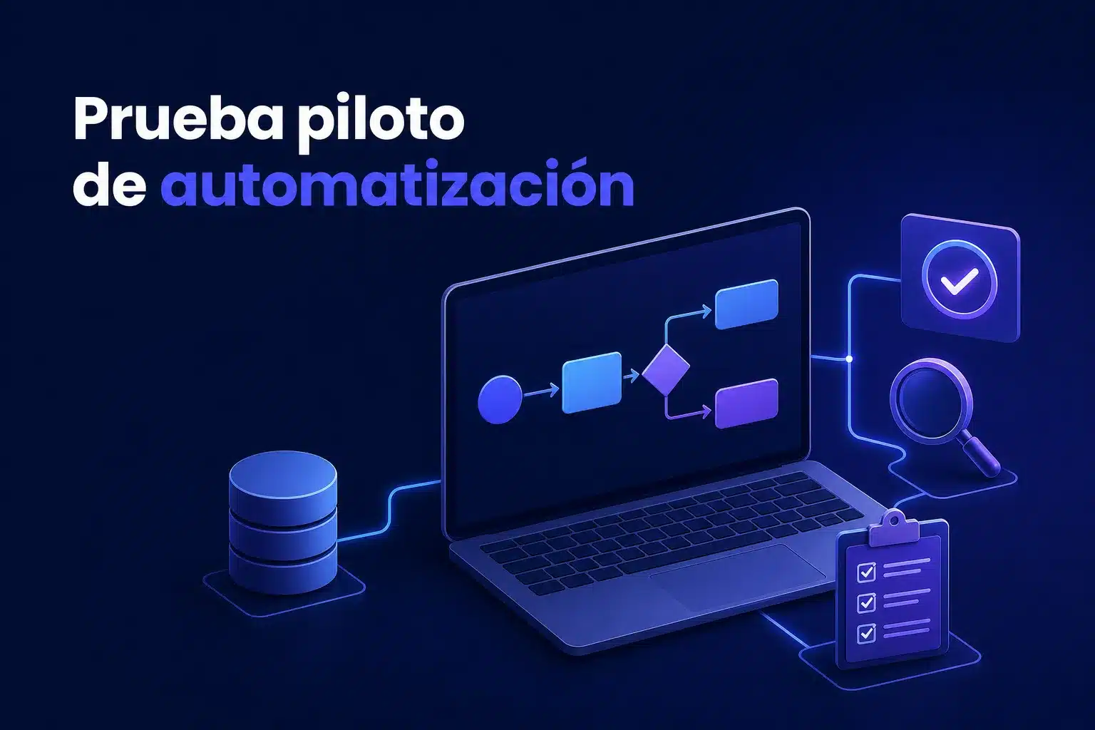 Escena editorial sobre Prueba piloto de automatización: cómo definir el alcance, los datos y los criterios para decidir si escalar
