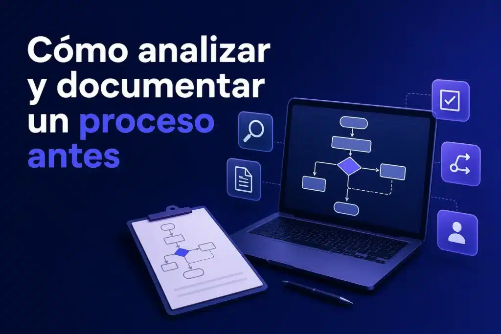 Escena editorial sobre Cómo analizar y documentar un proceso antes de automatizarlo