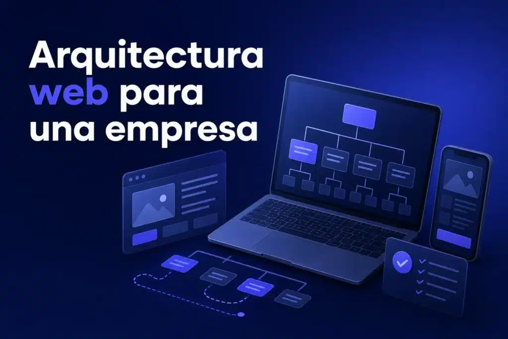 Escena editorial sobre Arquitectura web para una empresa: cómo organizar el menú y las páginas antes de diseñar
